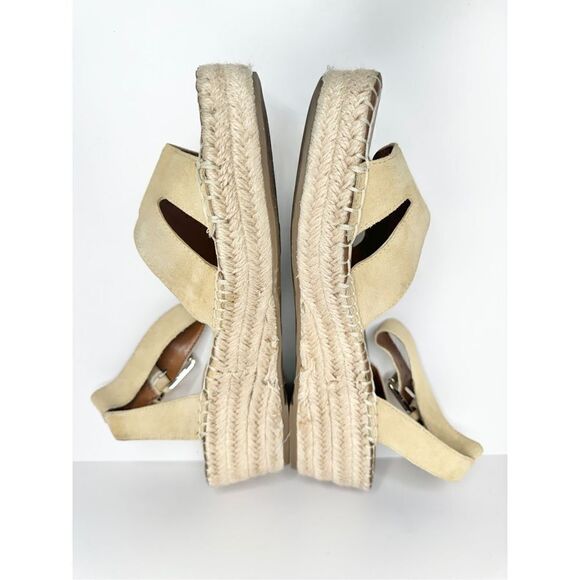 Franco Sarto Sandals Women’s Espadrilles Size 9 in‎ Sand Open Toe Wedges - Picture 6 of 10